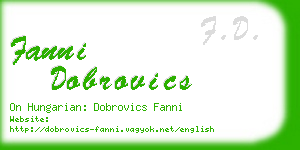 fanni dobrovics business card